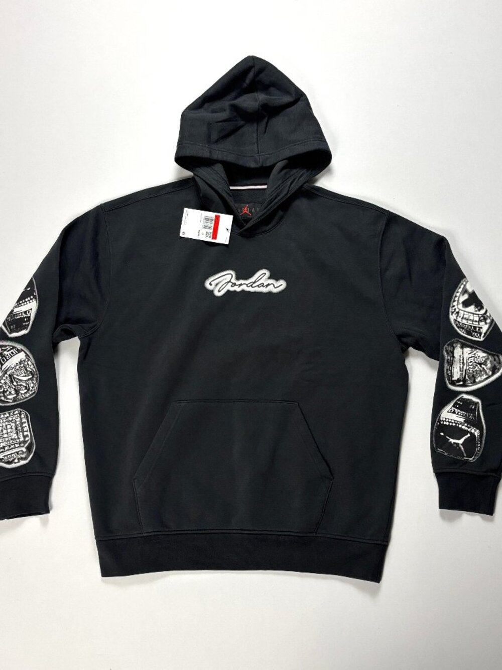 Jordan Mens Six Rings MVP Hoodie Black Sz L Nike Air Sweatshirt NWT New